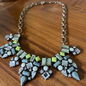 Statement Necklace-Green and Gray